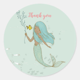 Sirena bajo el mar Gracias pegatinas