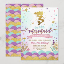 Sirena bajo púrpura de la invitación del