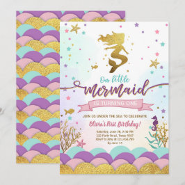 Sirena bajo púrpura de la invitación del