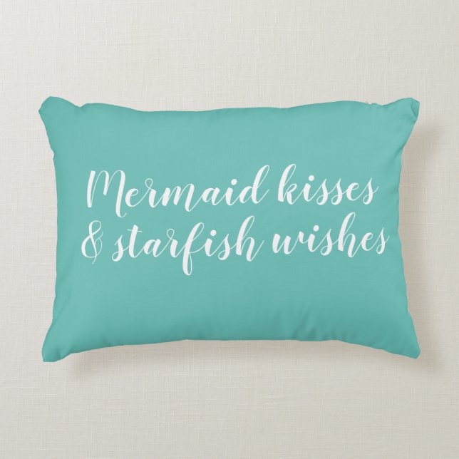 Sirena besa Starfish Deseos de Almohada Acento (Anverso)