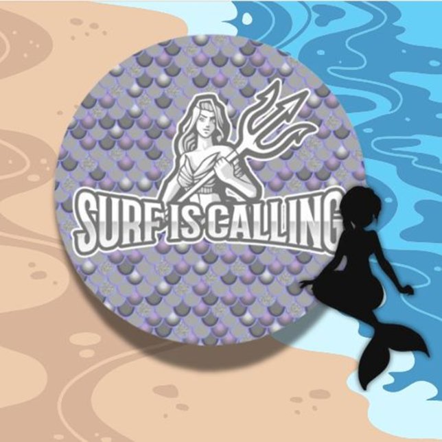 Sirena Bonita Gris Pegatina Clásica Redonda (Add a touch of whimsy with this Mermaid Cute Grey Classic Round Sticker)
