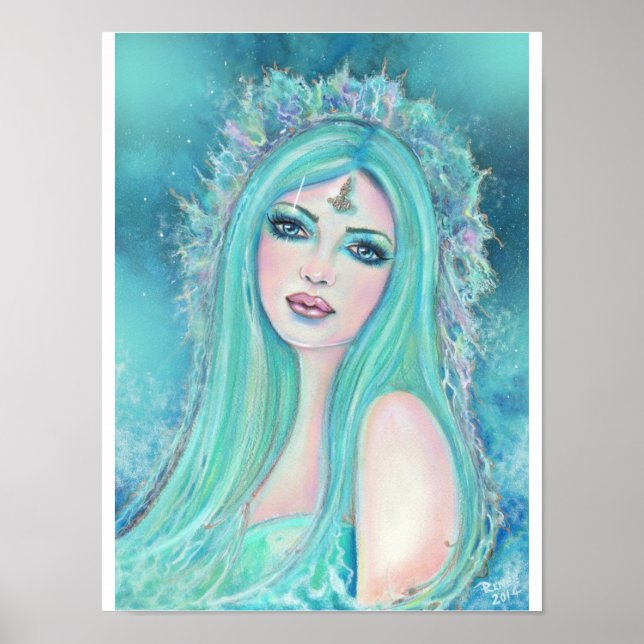 Sirena con arte marítimo de Renee Lavoie (Frente)