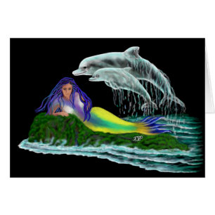 Sirena con delfines