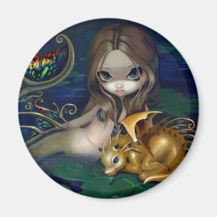 "Sirena con el imán de un dragón de oro"