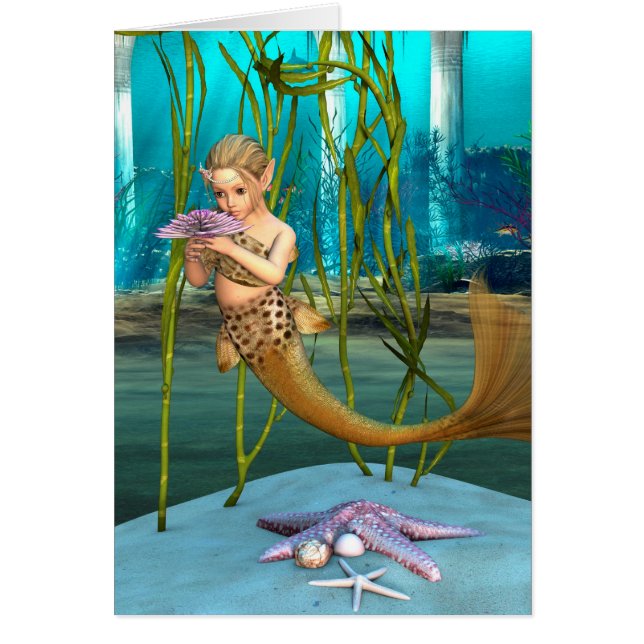 Sirena con Flor de Anémona (Frente)