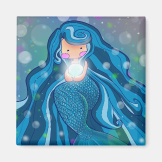 Sirena con imán de perlas brillante