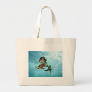 Sirena con la bolsa de asas del presupuesto de la