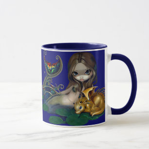 "Sirena con la taza de un dragón de oro"