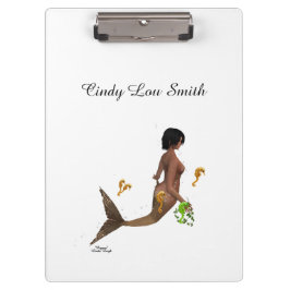 Sirena Cuidada Con Portapapeles De Caballos De Mar