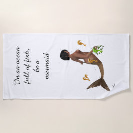 Sirena Cuidada Con Toalla De Playa De Higos Marino
