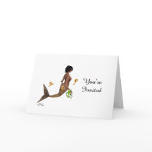 Sirena Cuta Con Tarjeta De Saludo De Caballos De M