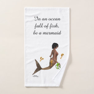 Sirena Cuta Con Toalla De Mano De Caballos De Mar