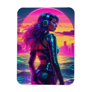 Sirena Cyberpunk Flexible Imán de Foto
