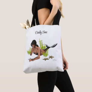 Sirena De Brunette Con Bolsa De Tosta De Starfish