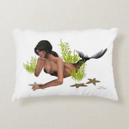 Sirena De Brunette Con Cojín decorativo De Pescado