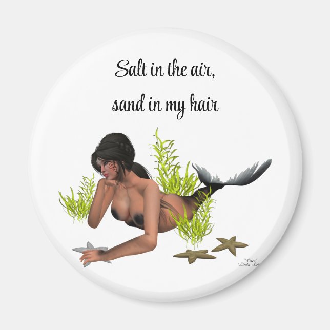 Sirena De Brunette Con Imán De Starfish (Frente)