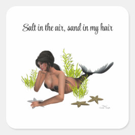 Sirena De Brunette Con Pegatinas De Starfish