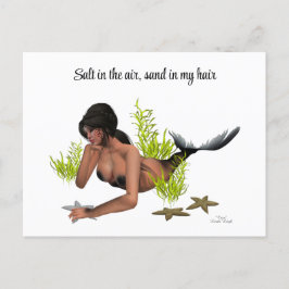 Sirena De Brunette Con Postales De Starfish