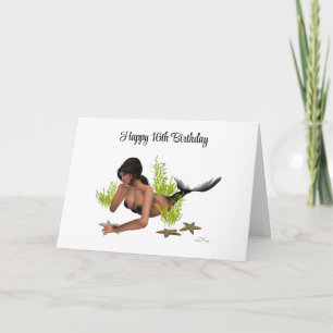 Sirena De Brunette Con Tarjeta De Saludo De Starfi