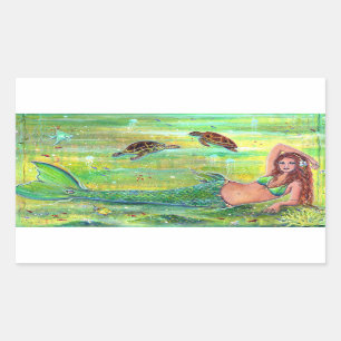 Sirena de calipso con pegatinas de tortugas marina