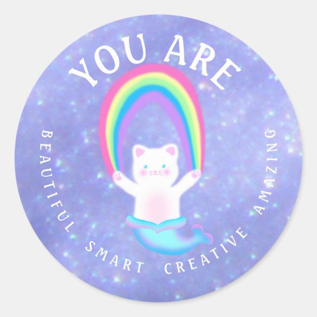 Sirena de gatos - Pegatinas esparcen (Anverso)