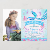 Sirena de la foto o bajo invitación del cumpleaños