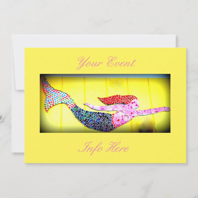 sirena de mosaico rosa subacuático (Anverso)