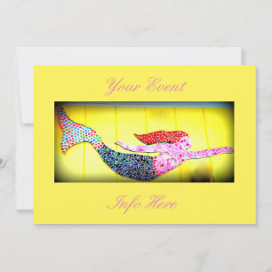 sirena de mosaico rosa subacuático