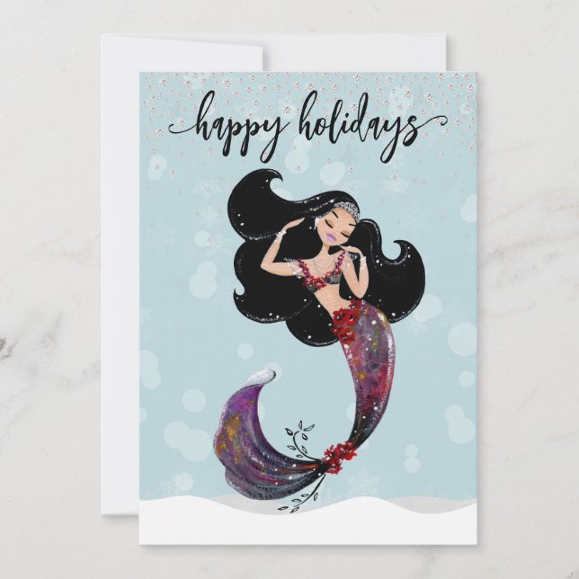 Sirena de Navidad con Diamantes de Brillo Vacacion (Anverso)