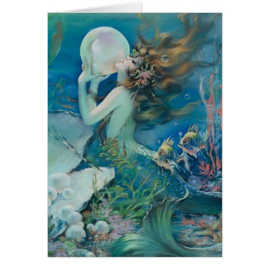 Sirena del vintage con la tarjeta de nota de la