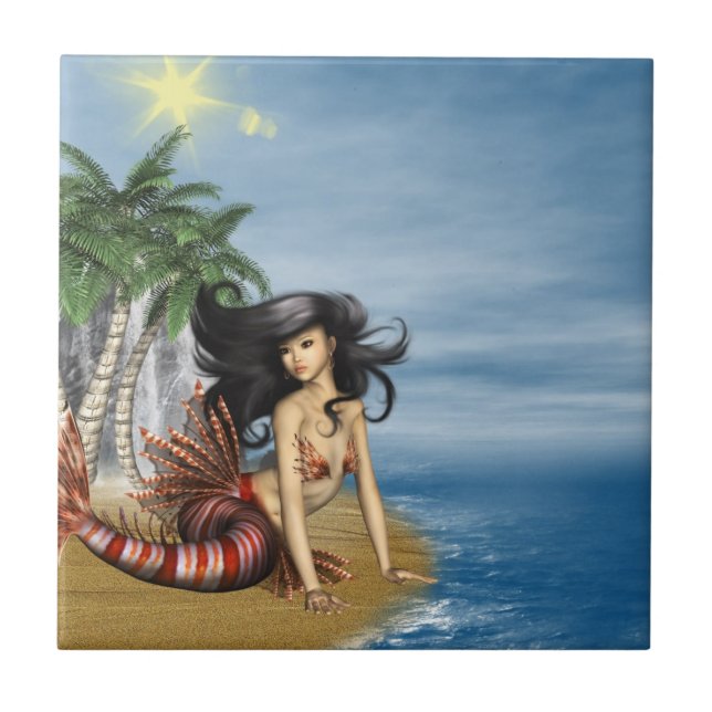 Sirena en la teja de la playa (Frente)
