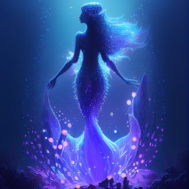 Sirena en majestuoso rompecabezas de aguas oceánic