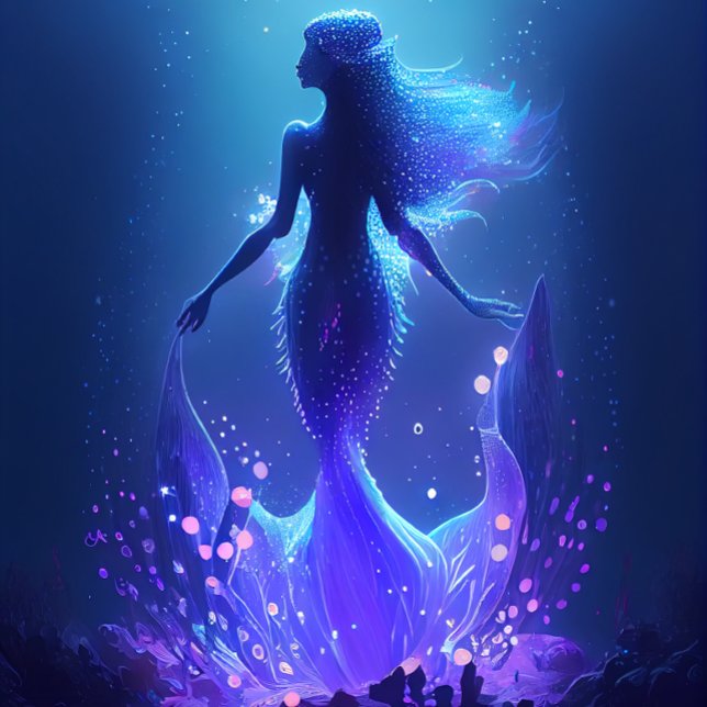 Sirena en majestuoso rompecabezas de aguas oceánic (Subido por el creador)