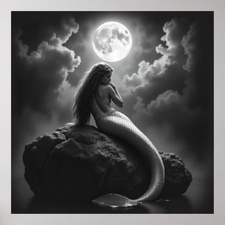 Sirena encantadora - Arte de carbón vegetal en Bea