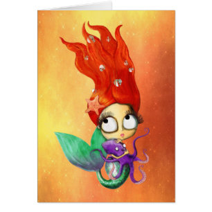 Sirena fantasmagórica con el pulpo