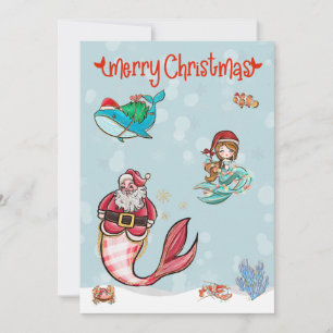 Sirena Feliz Navidad Santa Vida Marina