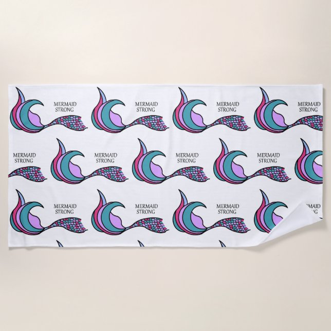 Sirena Fuerte Sirena Toalla de Playa de Cola (Anverso)