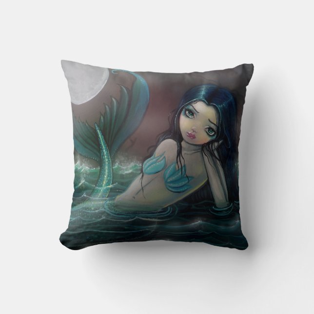 Sirena Gótica Almohada Río a la Luz de la Luna (Anverso)