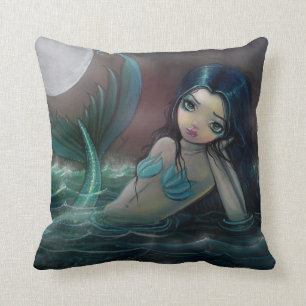 Sirena Gótica Almohada Río a la Luz de la Luna