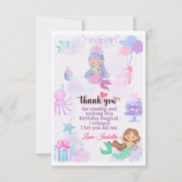 Sirena Gracias etiqueta de cumpleaños por bolsas d