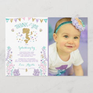 Sirena Gracias Tarjeta Bajo El Mar Gracias