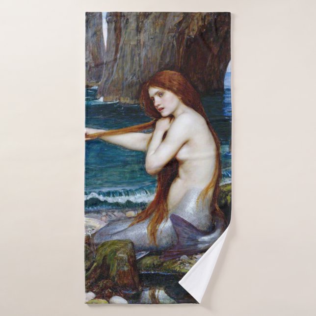 Sirena, John William Waterhouse (Toalla de baño)