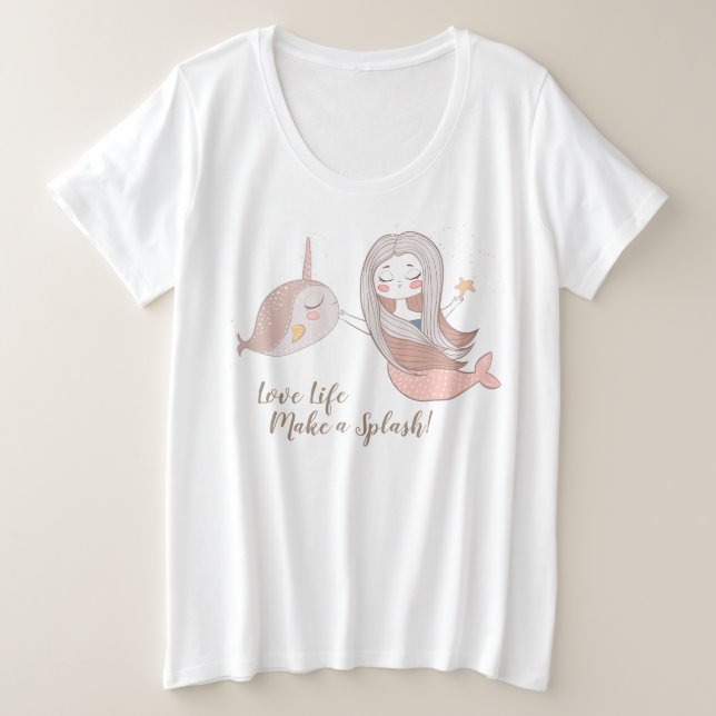 Sirena linda y narval personalizables (Anverso del diseño)