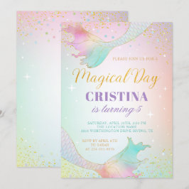 Sirena Pastel Bajo La Invitación De Cumpleaños Del