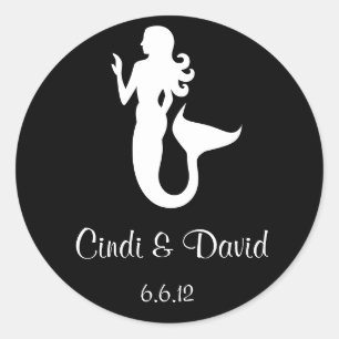 Sirena Pegatina de boda personalizada