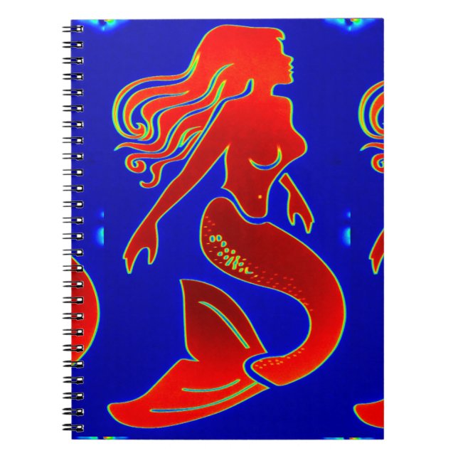 sirena roja en cuaderno azul (Frente)