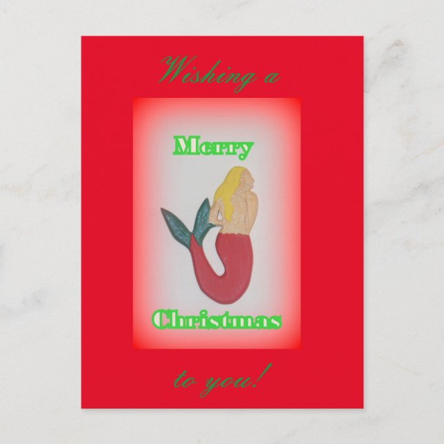 sirena rubia deseando feliz navidad (Anverso)