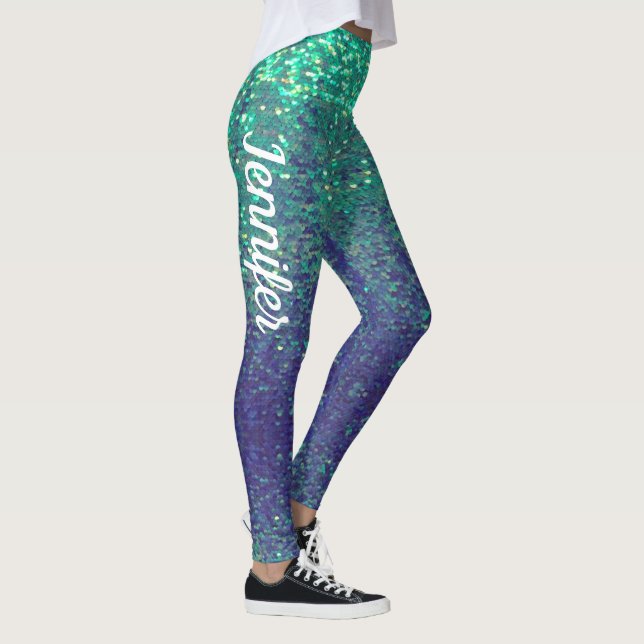 Sirena Sparkle Scales Aqua leggings nombre jogging (Derecha)