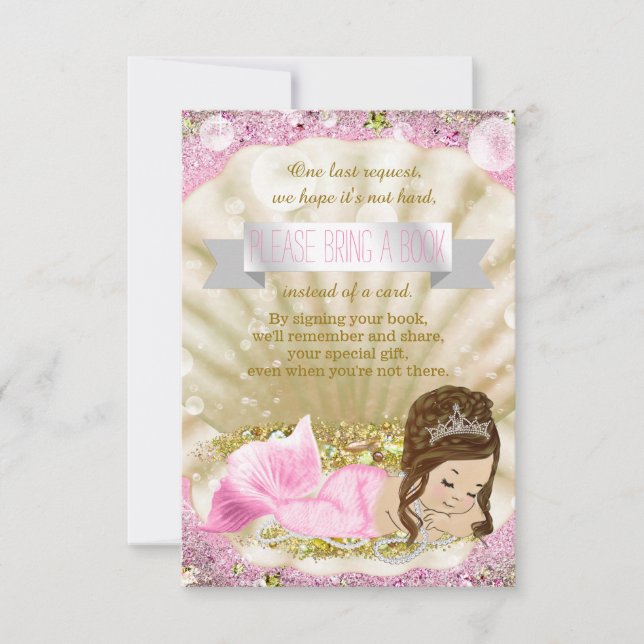 Sirena trae un libro Baby Shower Insertar tarjetas (Anverso)