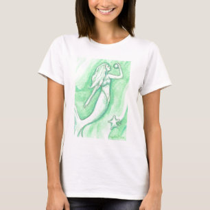 Sirena verde con la camisa de la perla y de las
